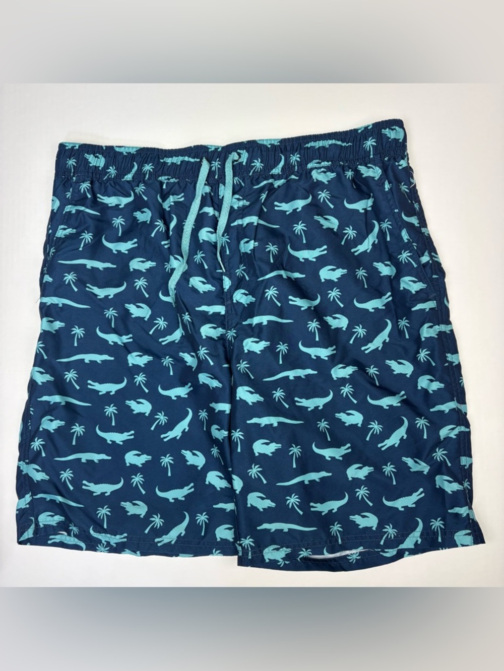 Mountain and Isles Men XXL Swim Trunk Shorts Alligator Crocodile Palm Tree Beach